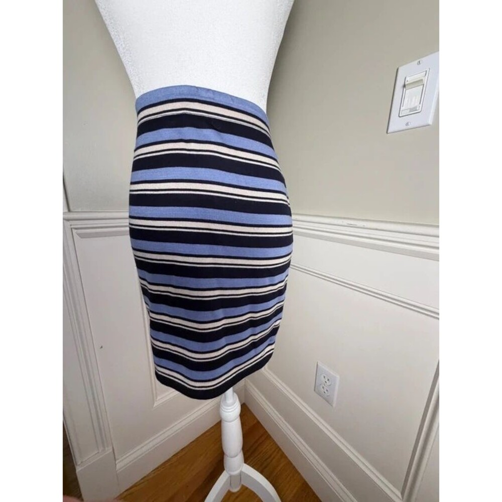 Max Studio Blue Navy White Striped Mini Skirt Size S